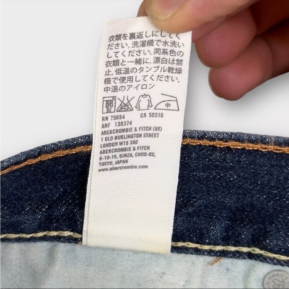 Abercrombie & Fitch 34x32 The A&F Boot Faded Denim Blue Jeans Button-Fly Bootcut - Picture 9 of 13